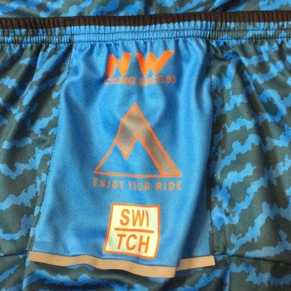 1X NW blue zig zag print full zip cycling jersey - Picture 15 of 16